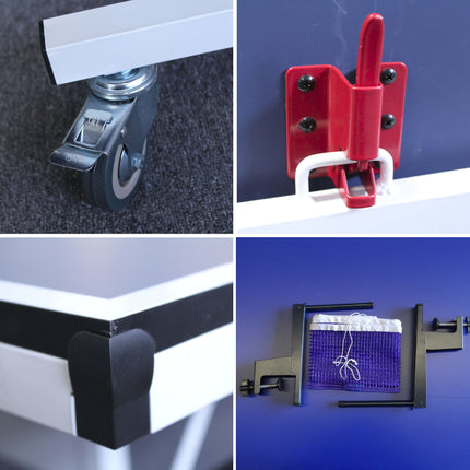 Double Happiness Indoor Pro 250 Table Tennis Ping Pong Table with Free Accessories Package   - Blue