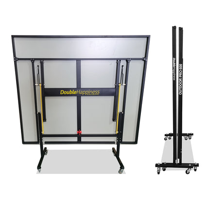 Double Happiness Outdoor Pro 600 Table Tennis Ping Pong Table - Free Accessories Package