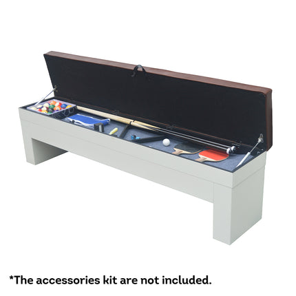2 x 003 Storage Bench For Dining Pool Table - White Color