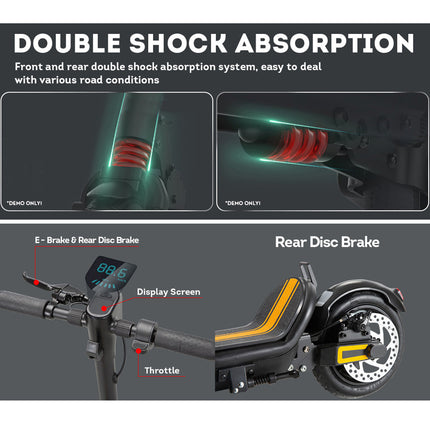 350W 36V A7 Electric Scooter Foldable Motorised Scooter Adult Riding Black