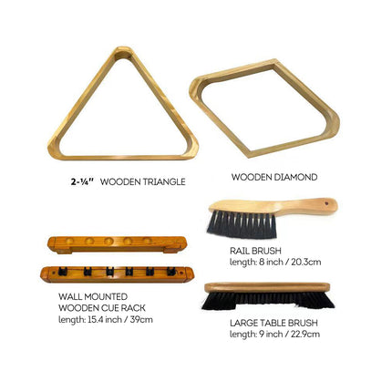 Premium Snooker Pool Billiard Accessories Kit - Pro Ash Cues Scoreboard Upgraded