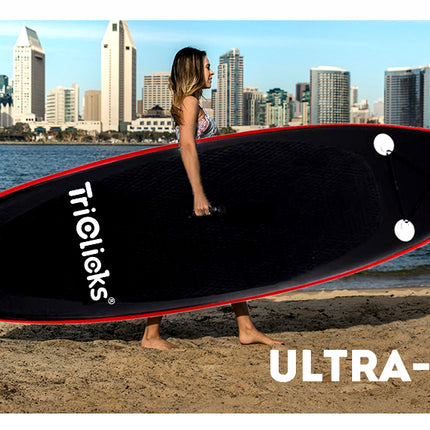 06RK Black/Red Stand Up Paddle SUP Inflatable Surfboard Paddleboard W/ Accessories & Backpack