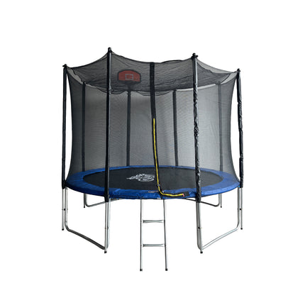 POP MASTER 10FT Flat Trampoline Basketball Hoop Ladder PE Sunshade Cover