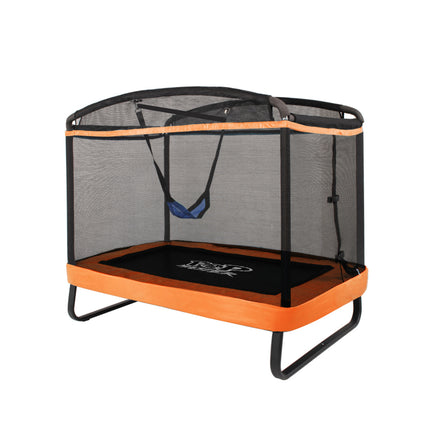 POP MASTER Mini Rectangular 4x6FT Trampoline L-type Zipper Contain 1 Piece of Swing - Orange