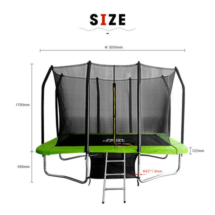 PoP Master 10FT x 7FT Rectangular Trampoline with Spring Ladder Safety Net Kids