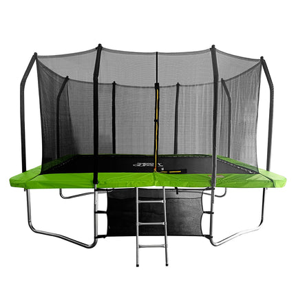 PoP Master 12FT x 9FT Rectangular Trampoline with Spring Ladder Safety Net Kids