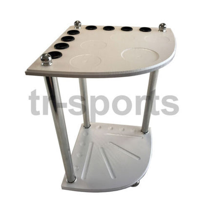 Wooden MDF Corner Cue Rack Pool Snooker Billiard Balls Drink Rest Stick Holder - White