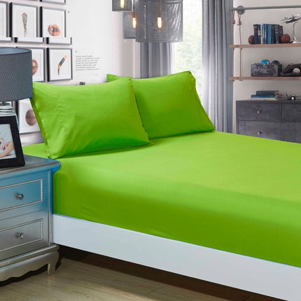 1000TC Ultra Soft Fitted Sheet & Pillowcase Set - Single Size Bed - Green