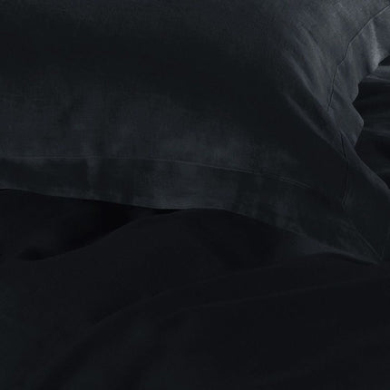 1000TC Tailored King Size Black Duvet Doona Quilt Cover Set