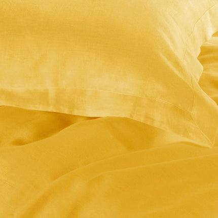 Tailored 1000TC Ultra Soft King Single Size Yellow Duvet Doona Quilt Cover Set