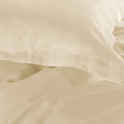1000TC Tailored King Single Size Yellow Cream Duvet Doona Quilt Cover Set