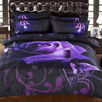 Rose Double Size Quilt Doona Duvet Cover Set