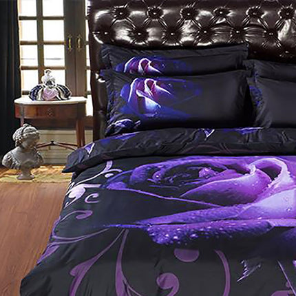 Rose Double Size Quilt Doona Duvet Cover Set
