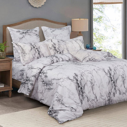 White Marble Double Size Duvet Doona Quilt Cover Set