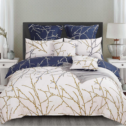 Tree Reversible Double Size Blue Duvet Doona Quilt Cover Set