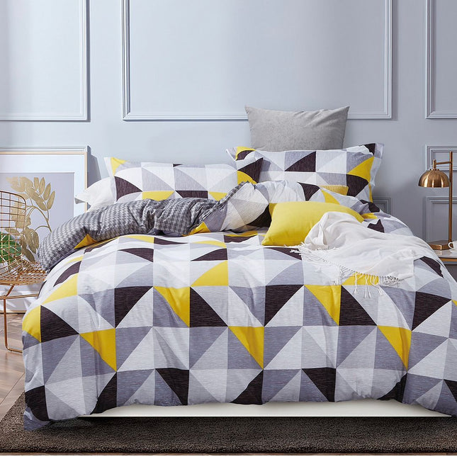 Geometric Double Size Duvet Doona Quilt Cover Set