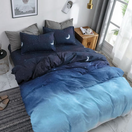 Night Blue King Size Duvet Doona Quilt Cover Set