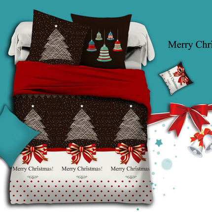 Merry Queen Size Christmas Quilt/Doona/Duvet Cover Set