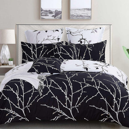 Tree Reversible Queen Size White Duvet Doona Quilt Cover Set