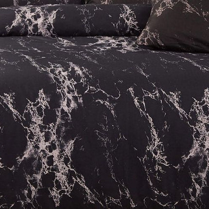 Black Marble Queen Size Duvet Doona Quilt Cover Set