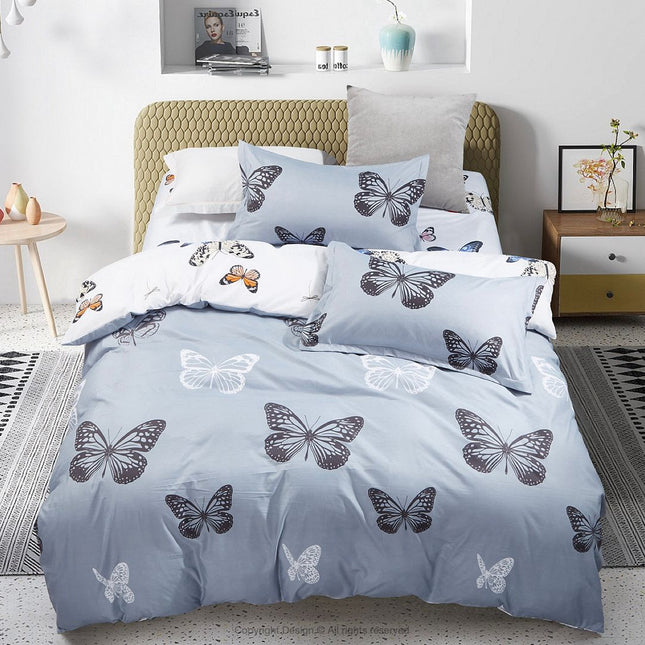 Butterfly Queen Size Quilt/Doona/Duvet Cover Set