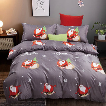 Christmas Santa Queen Size Quilt/Doona/Duvet Cover Set