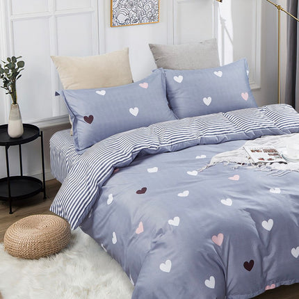 Love Heart Queen Size Quilt/Doona/Duvet Cover Set