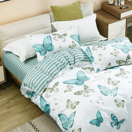 Fleur Butterfly Queen Size Quilt/Doona/Duvet Cover Set