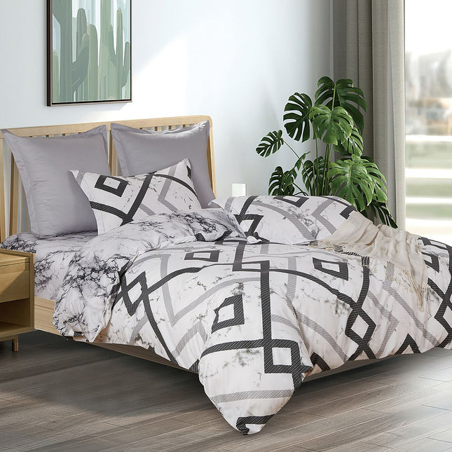 Ashwin Queen Size Quilt Doona Duvet Cover Set