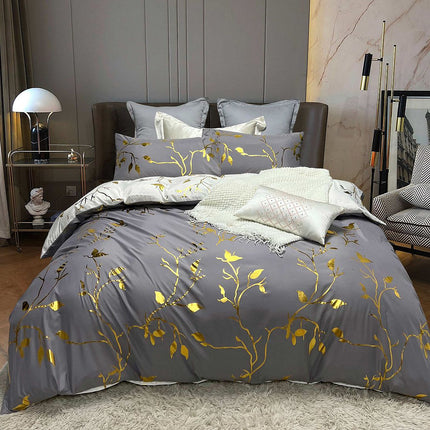 Reversible Design Super King Size White Duvet Doona Quilt Cover Set