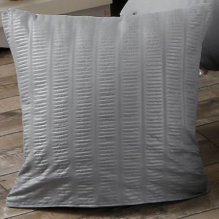 1000TC Premium Ultra Soft Seersucker Cushion Covers - 2 Pack - Grey