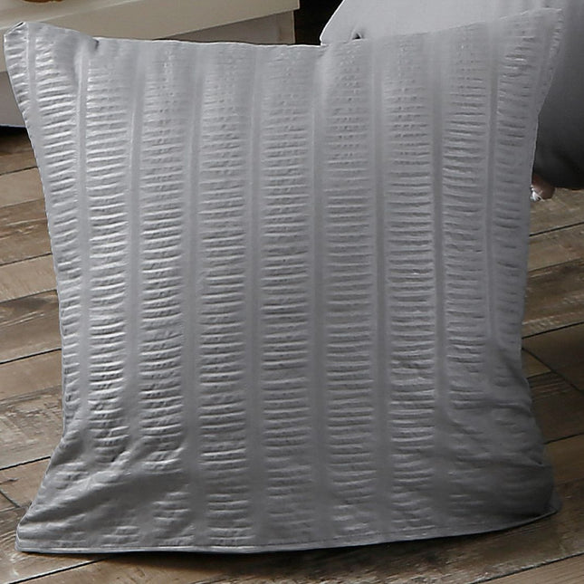 1000TC Premium Ultra Soft Seersucker Cushion Covers - 2 Pack - Grey