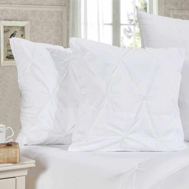 Diamond Pintuck Premium Ultra Soft Cushion Covers 2-Pack - White