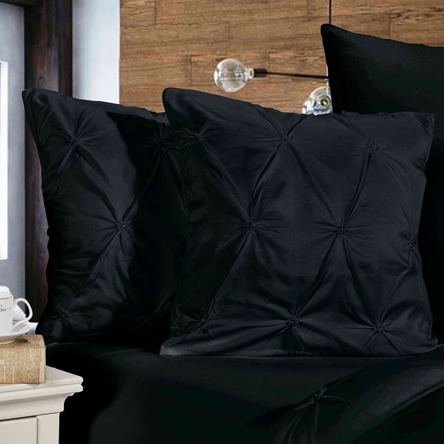 Diamond Pintuck Premium Ultra Soft Cushion Covers 2-Pack - Black
