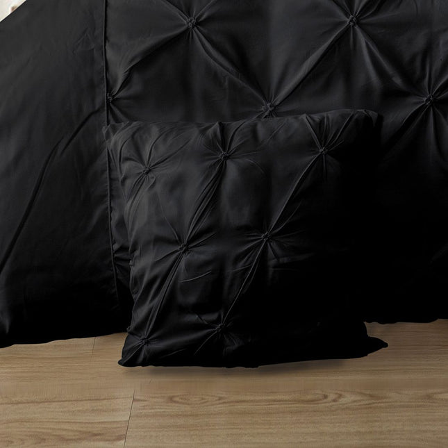 Diamond Pintuck Premium Ultra Soft Cushion Covers 2-Pack - Black