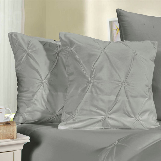Diamond Pintuck Premium Ultra Soft Cushion Covers 2-Pack - Grey