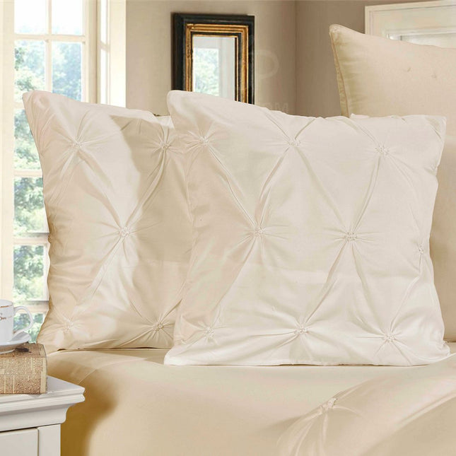 Diamond Pintuck Premium Ultra Soft Cushion Covers 2-Pack - Yellow Cream