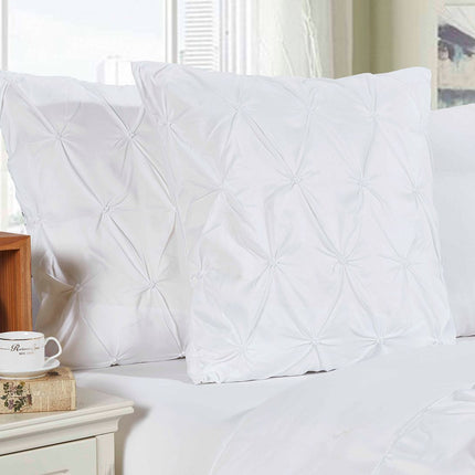 Diamond Pintuck Premium Ultra Soft European Pillowcases 2-Pack - White