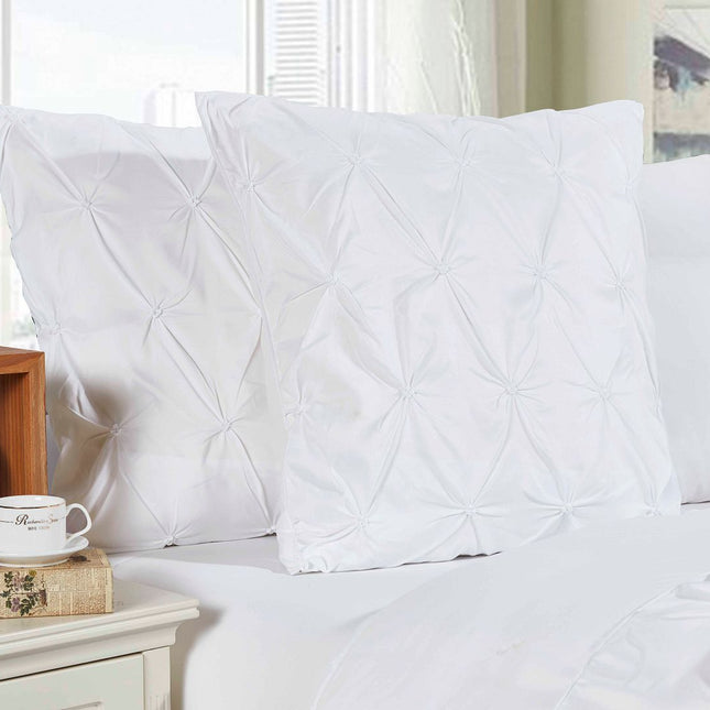 Diamond Pintuck Premium Ultra Soft European Pillowcases 2-Pack - White