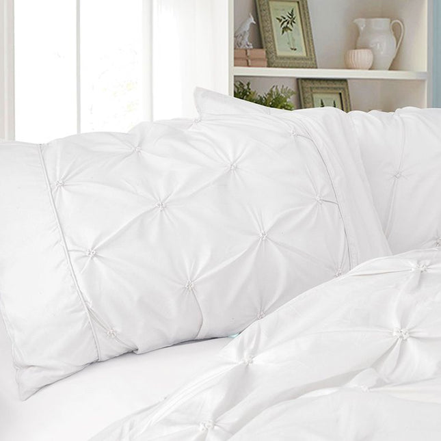 Diamond Pintuck Premium Ultra Soft King size Pillowcases 2-Pack - White