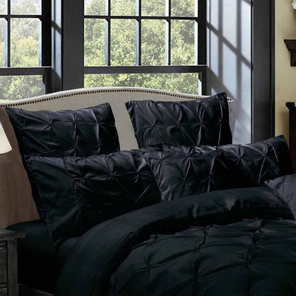 Diamond Pintuck Premium Ultra Soft King size Pillowcases 2-Pack - Black