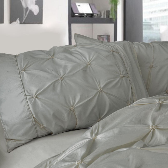 Diamond Pintuck Premium Ultra Soft King size Pillowcases 2-Pack - Grey