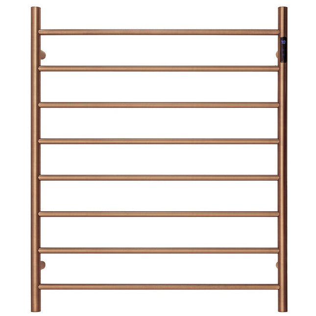 2023 Brushed Rose Gold Copper stainless steel Heated Towel Rail rack Round AU 1000*850mm Timer