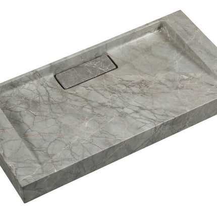 2023 Hand Crafted Marble Nature stone wash basin Herm??s matt grey wall hung 470*320*60 mm