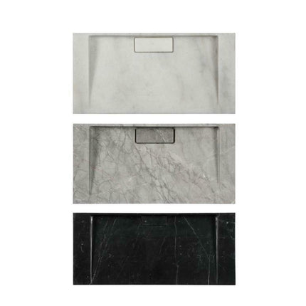 2023 Hand Crafted Marble Nature stone wash basin Herm??s matt grey wall hung 470*320*60 mm