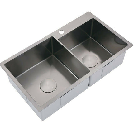 2023 Burnished Gunmetal stainless steel 304 double bowl kitchen sink with tap hole