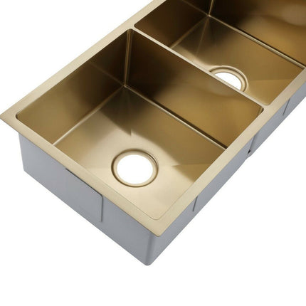 2023 Burnished Brass Gold stainless steel 304 double bowl kitchen sink