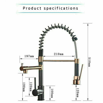 2023 Matte Black pull out with spray function spring kitchen mixer tap faucet