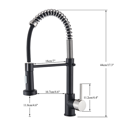 2023 Matte Black Brushed Nickel pull out with spray function spring kitchen mixer tap faucet