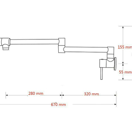 2023 Brushed Nickel Kitchen tap Wall Mounted Pot Filler Single Cold Water inlet